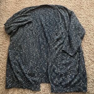 Bloomchic Speckled Knit‎ Open Front Cardigan Sweater Pockets Women's Size 22/24